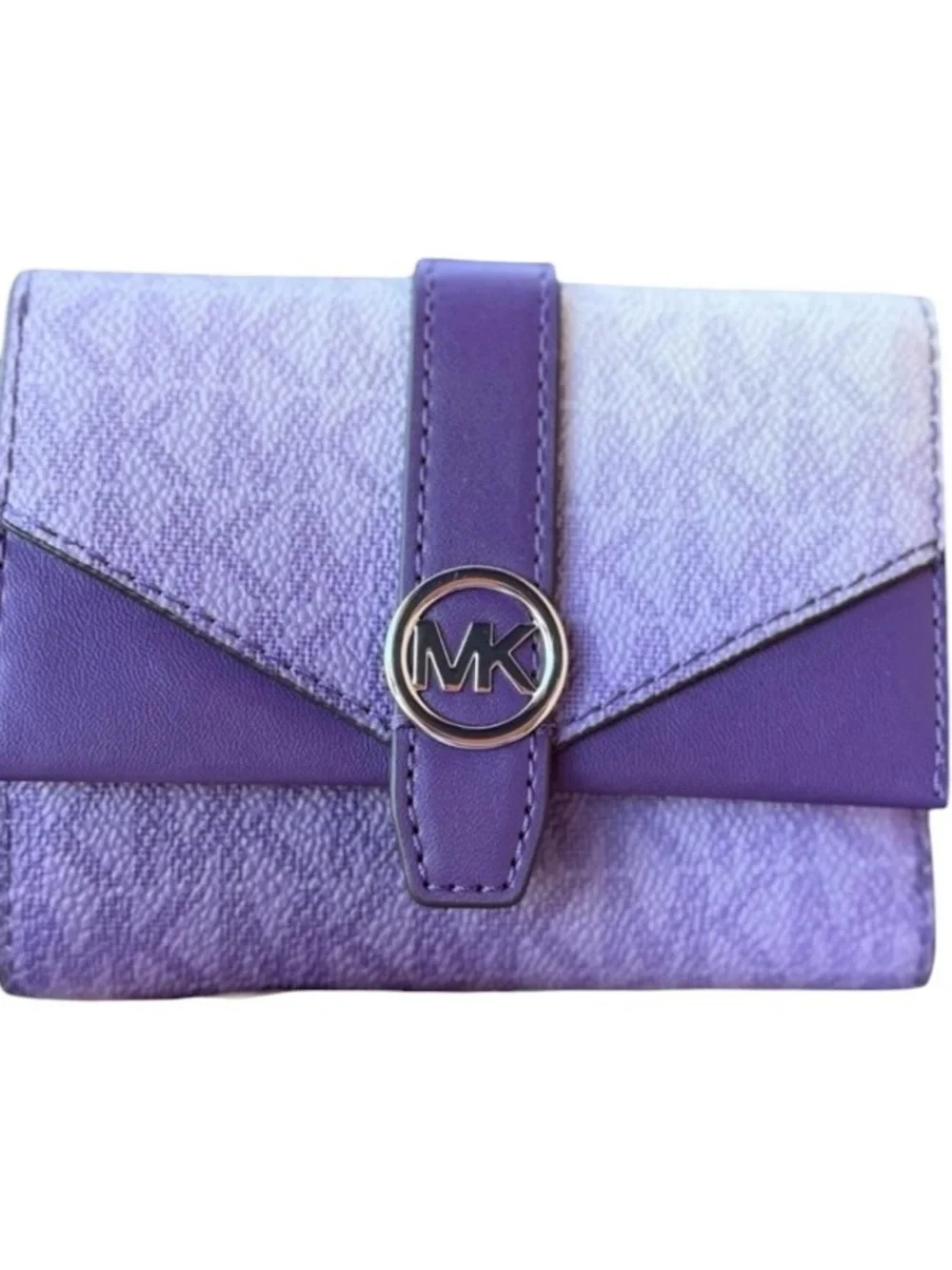 Michael Kors Lavender and Violet Leather Trifold Wallet